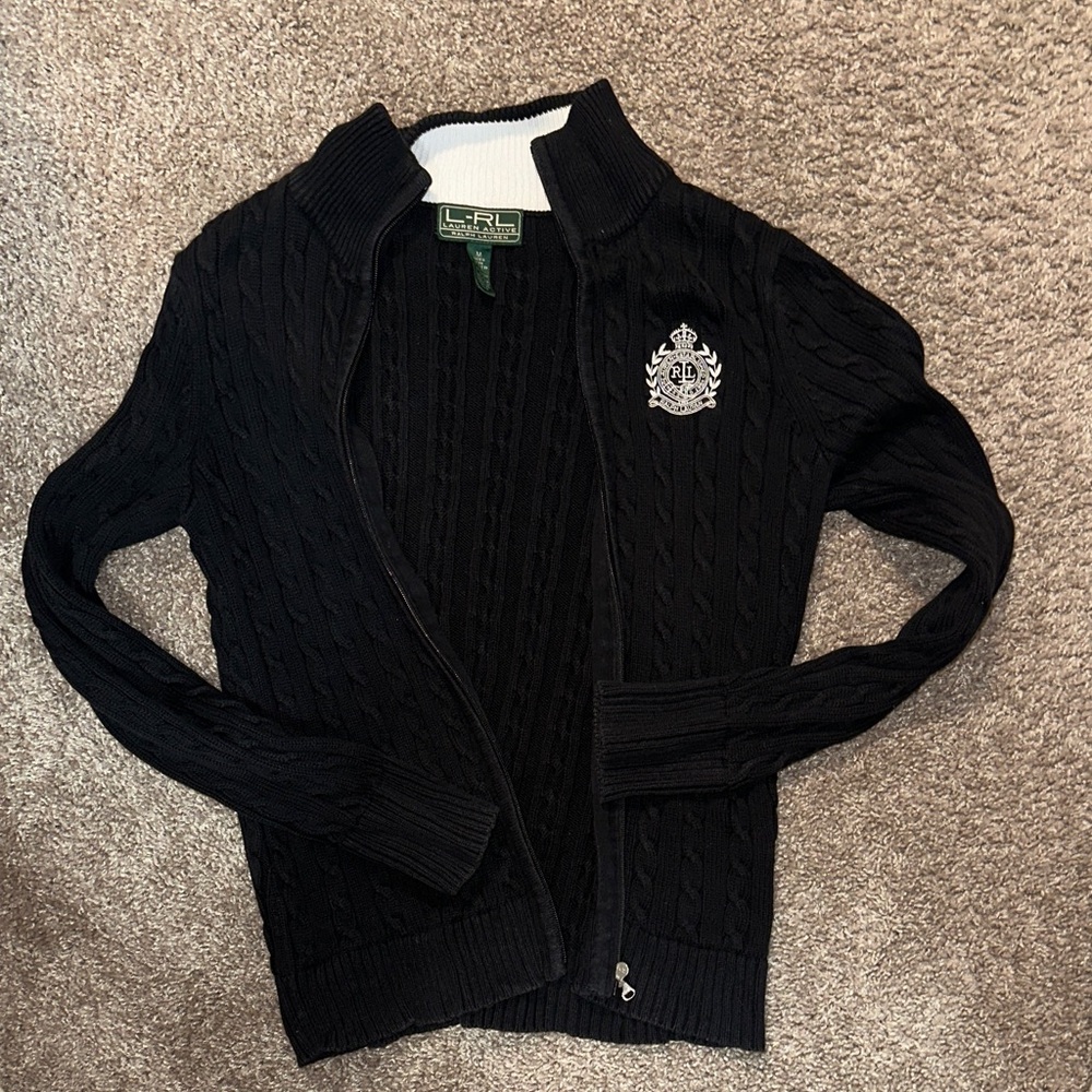 Ralph Lauren Black Cable Knit Sweater